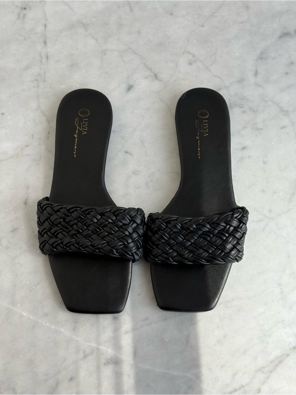 Black Woven Square Toe Slide Sandals |
Women's Size 8